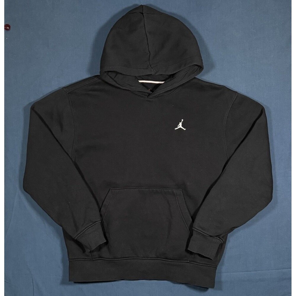 Nike Jordan Hoodie Men Medium Black Fleece Sweatshirt Pockets